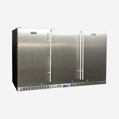 Schmick 3 Door Quiet Running Solid Stainless Steel Door Bar Fridge Model SK386-SD