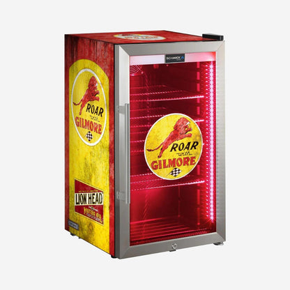 Gilmore Schmick Vintage Fuel Pump Triple Glazed Alfresco Bar Fridge With LED Strip Lights - Model HUS-SC88-FP-GILMORE