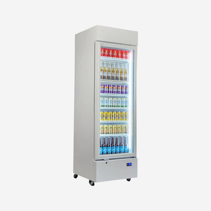 Upright Quiet Running Glass Door Bar Fridge - Model HUS-SC372W
