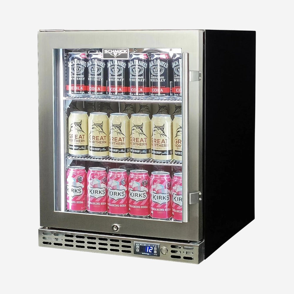 Schmick Quiet Running Front Venting Under Bench Heated Glass Door Bar Fridge - Model SK86L-HD