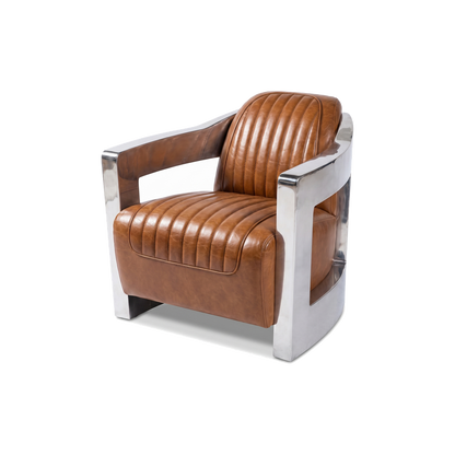 Havana Ribbed Aviator Armchair – Tan