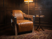 Havana Ribbed Aviator Armchair - Tan