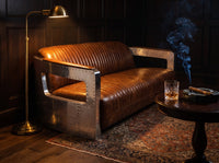 Havana Ribbed Aviator Four-Seat Lounge - Tan