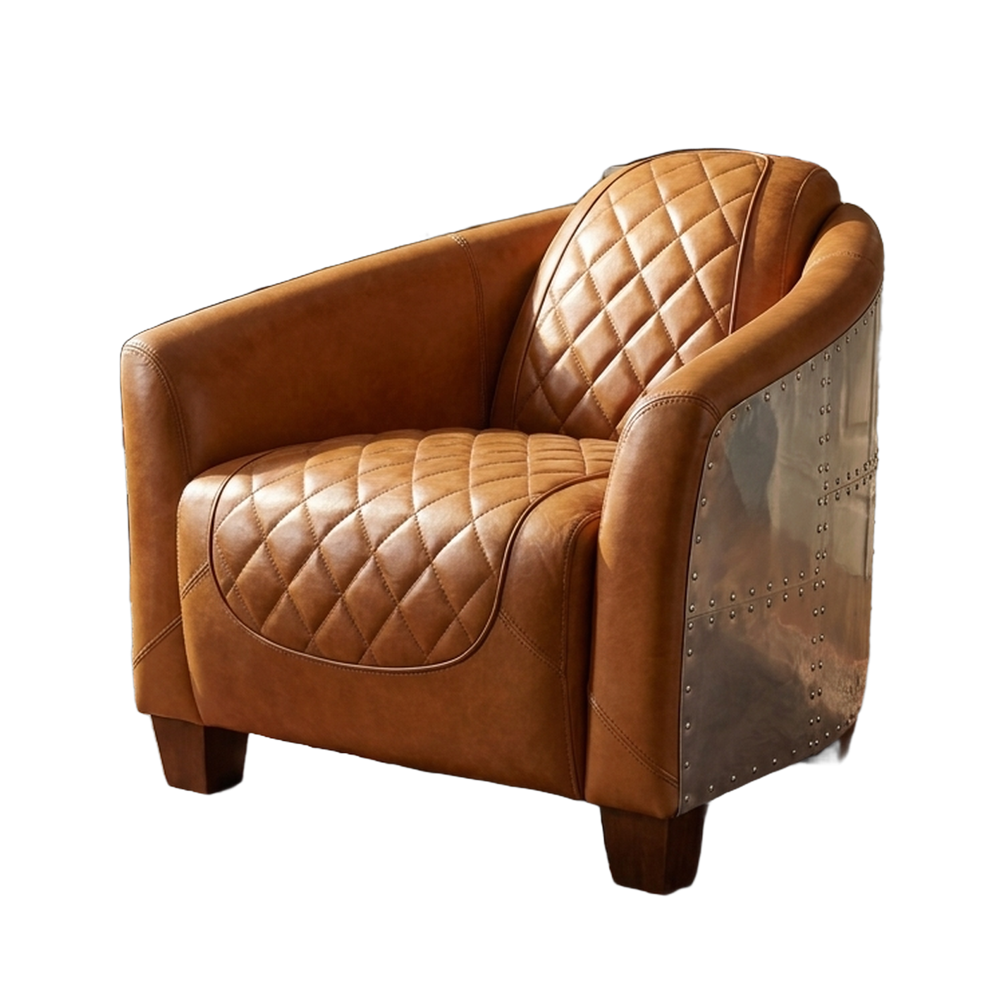 Havana Quilted Aviator Armchair - Tan