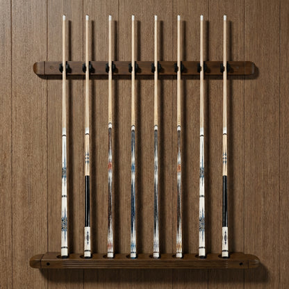 Premium Wall Mounted Cue Rack - 8 Cues