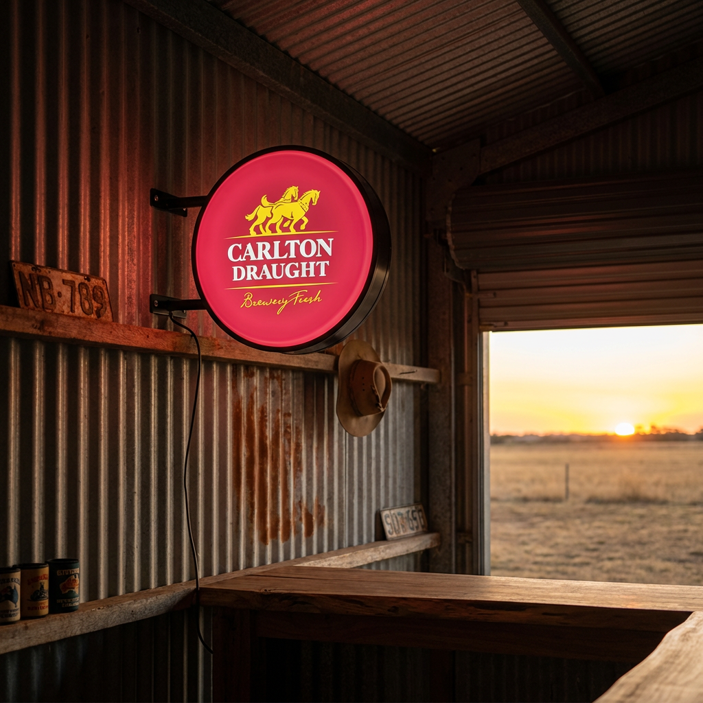 Carlton Draught Beer Bar Lighting Wall Sign Light LED