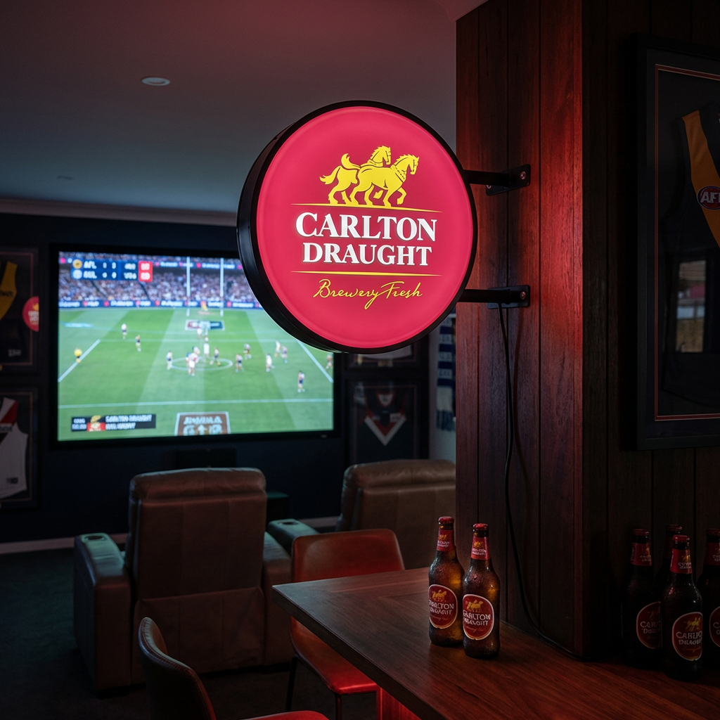 Carlton Draught Beer Bar Lighting Wall Sign Light LED