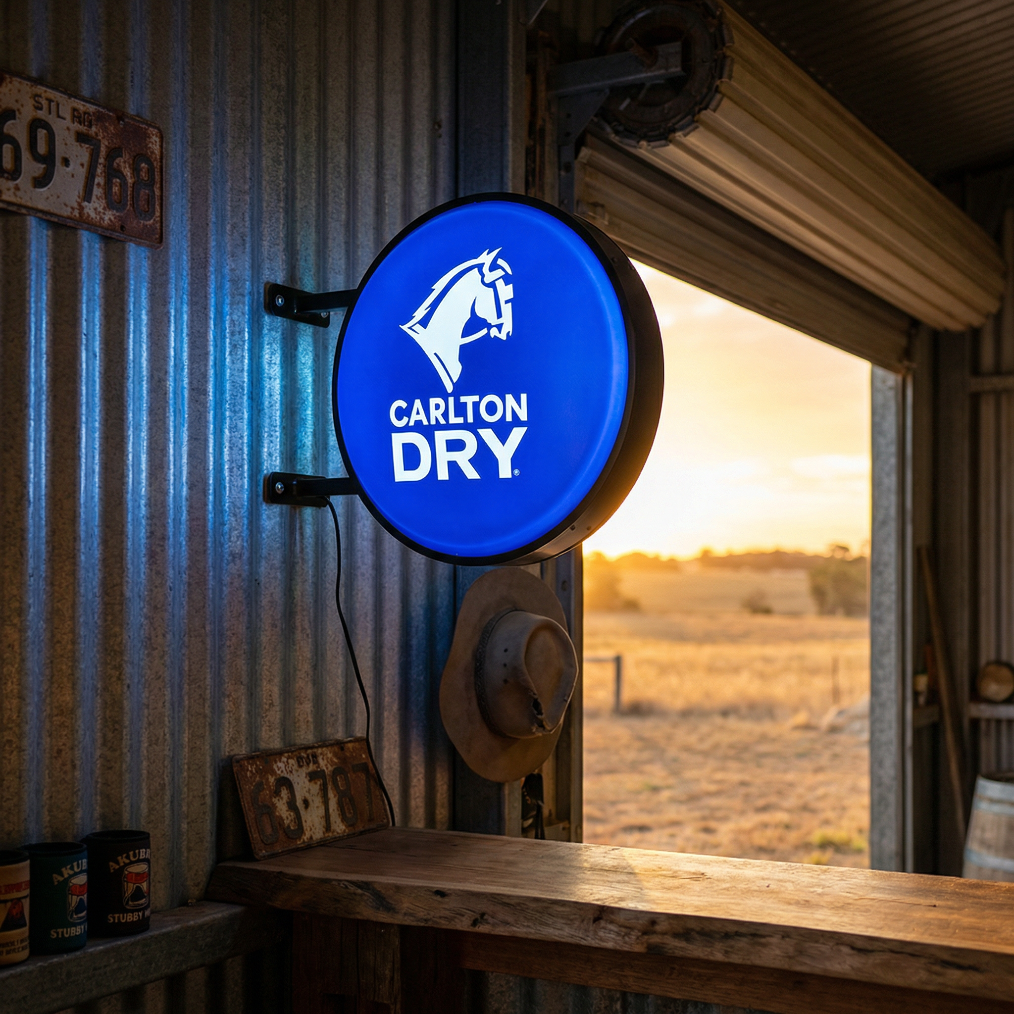 Carlton Dry Beer Bar Lighting Wall Sign Light LED