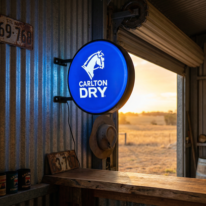 Carlton Dry Beer Bar Lighting Wall Sign Light LED