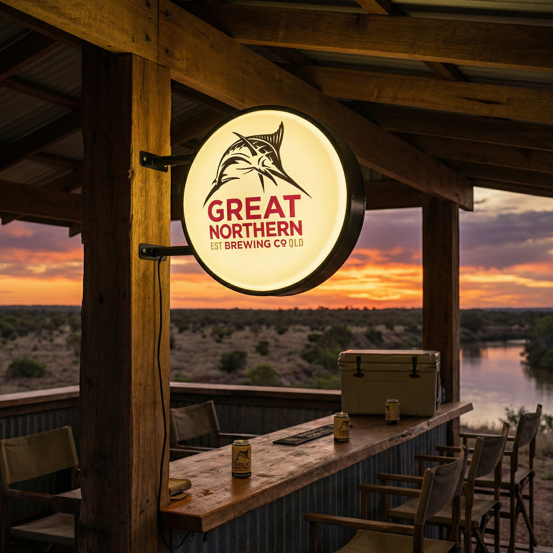 Great Northern Brewing Co Beer Bar Lighting Wall Sign Light LED