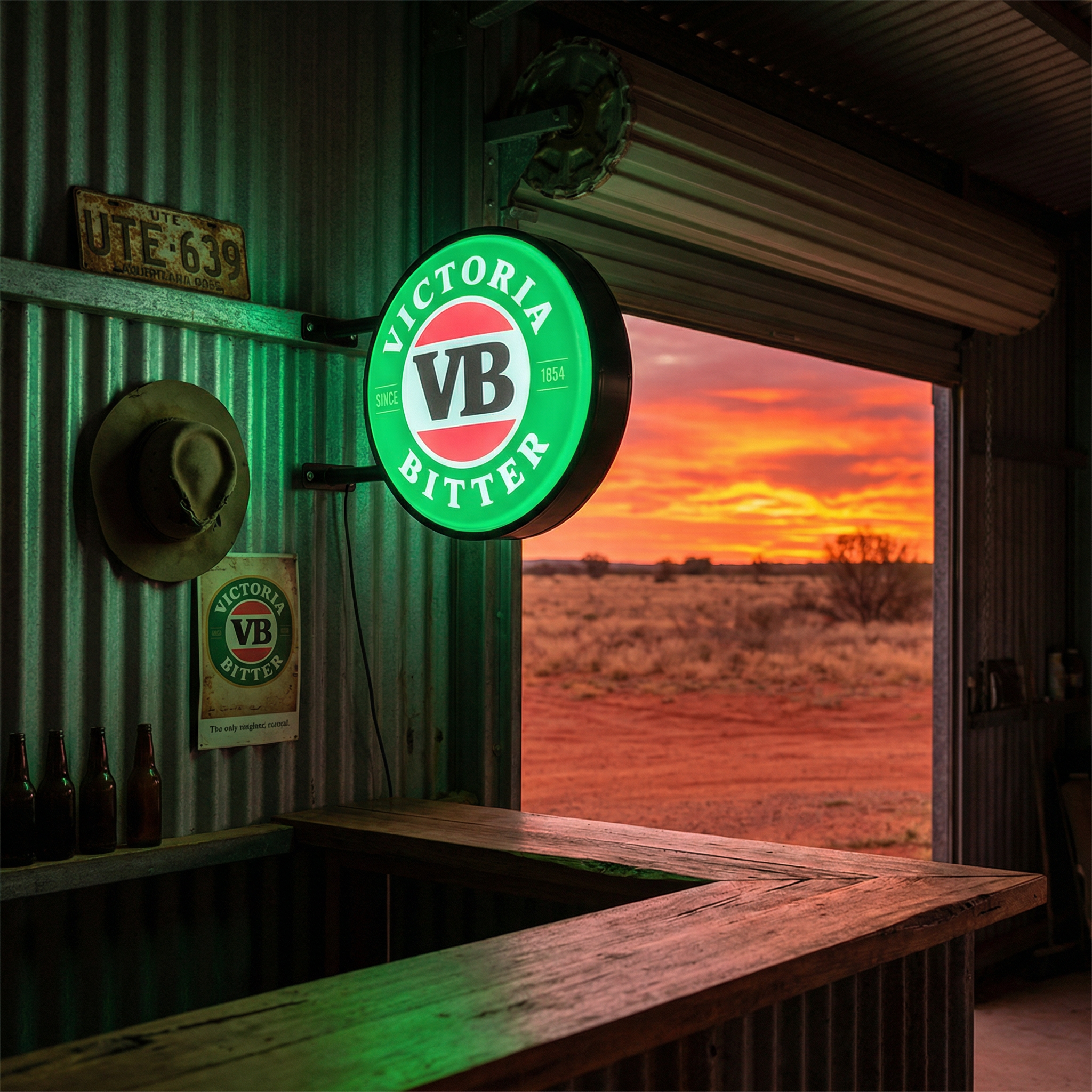 VB Victoria Bitter Beer Bar Lighting Wall Sign Light