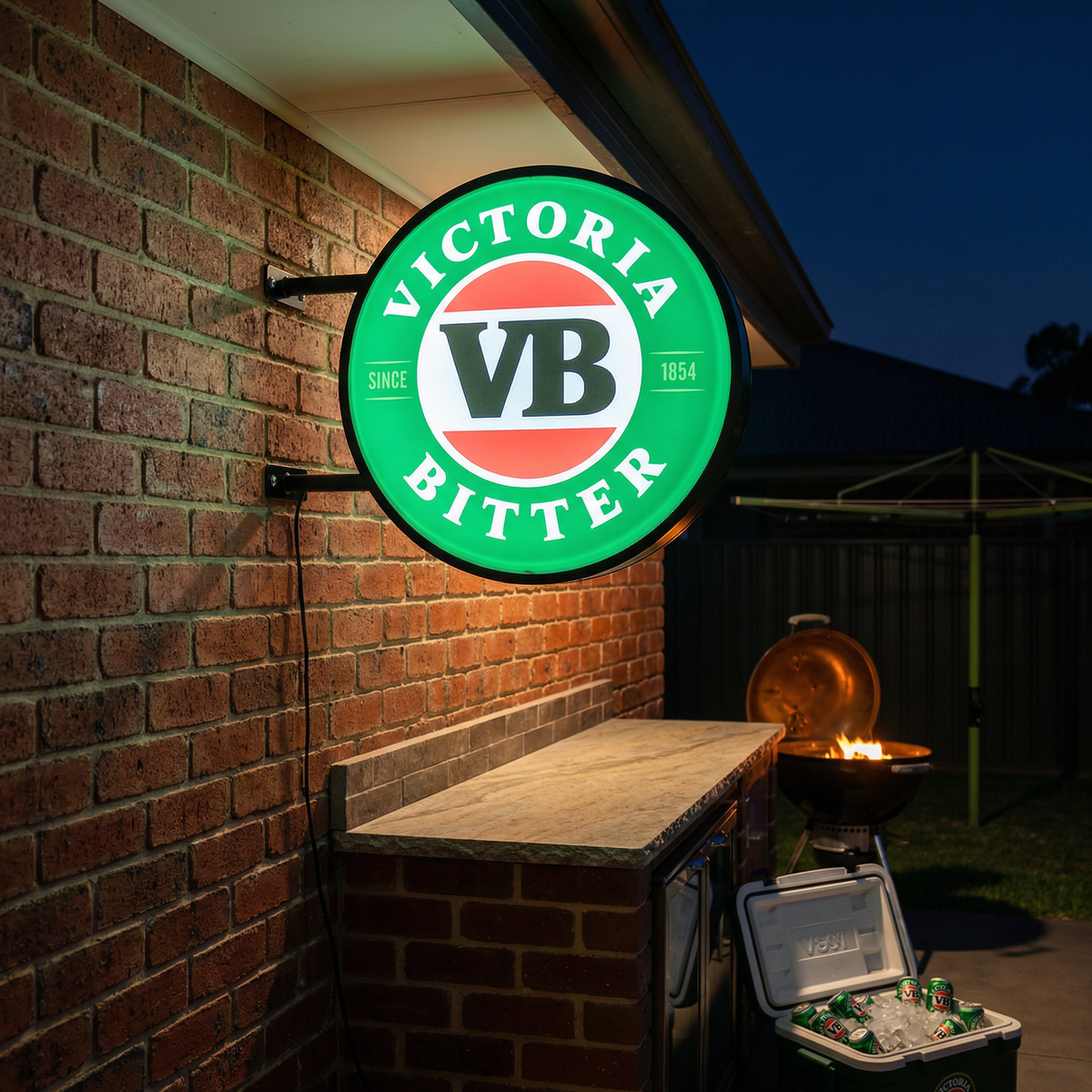 Victoria Bar Sign VB Victoria Bitter Beer Bar Lighting Wall Sign Light – A Man & His Cave