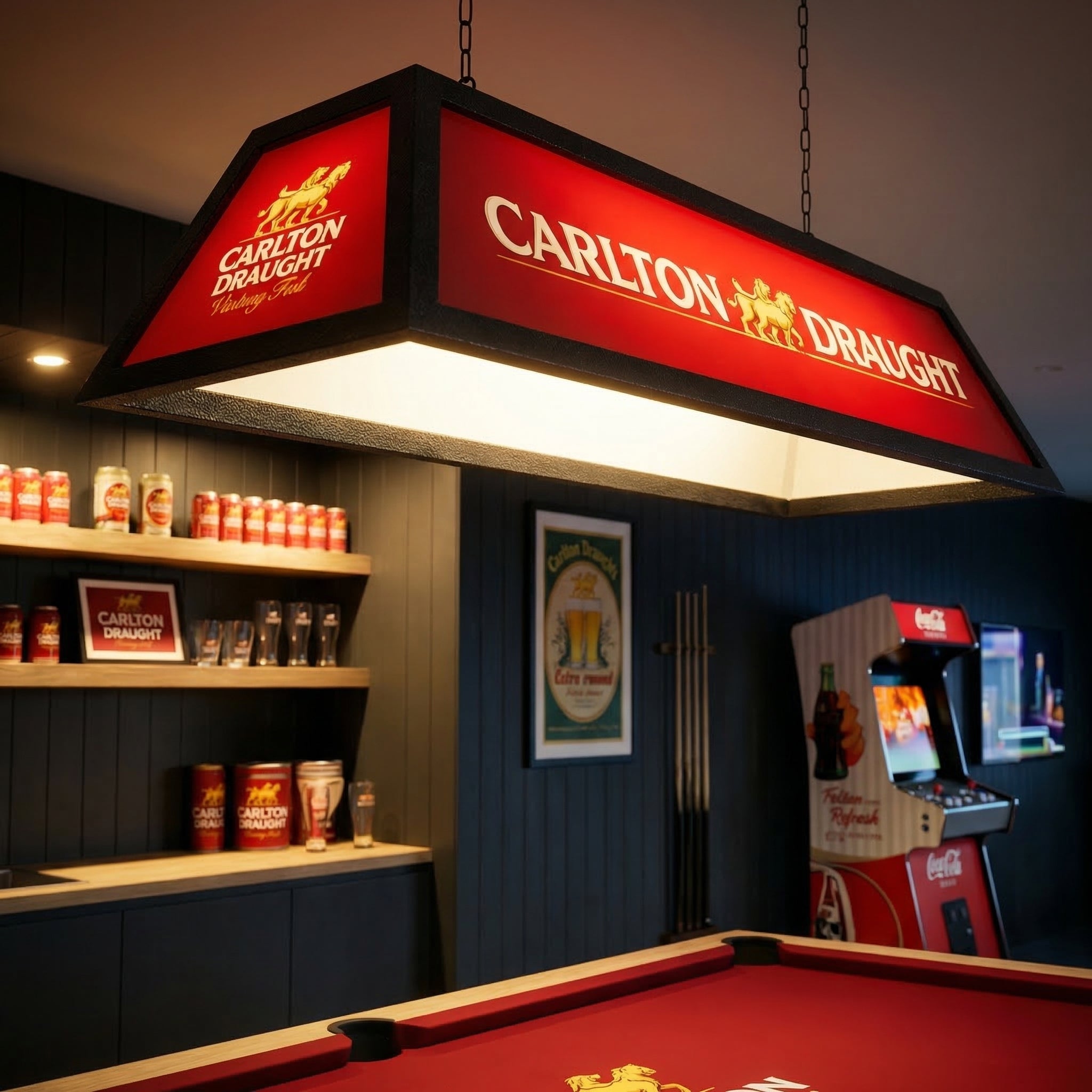 Carlton Draught Branded Pool Table Lamp (SHIPS IN 8 WEEKS)