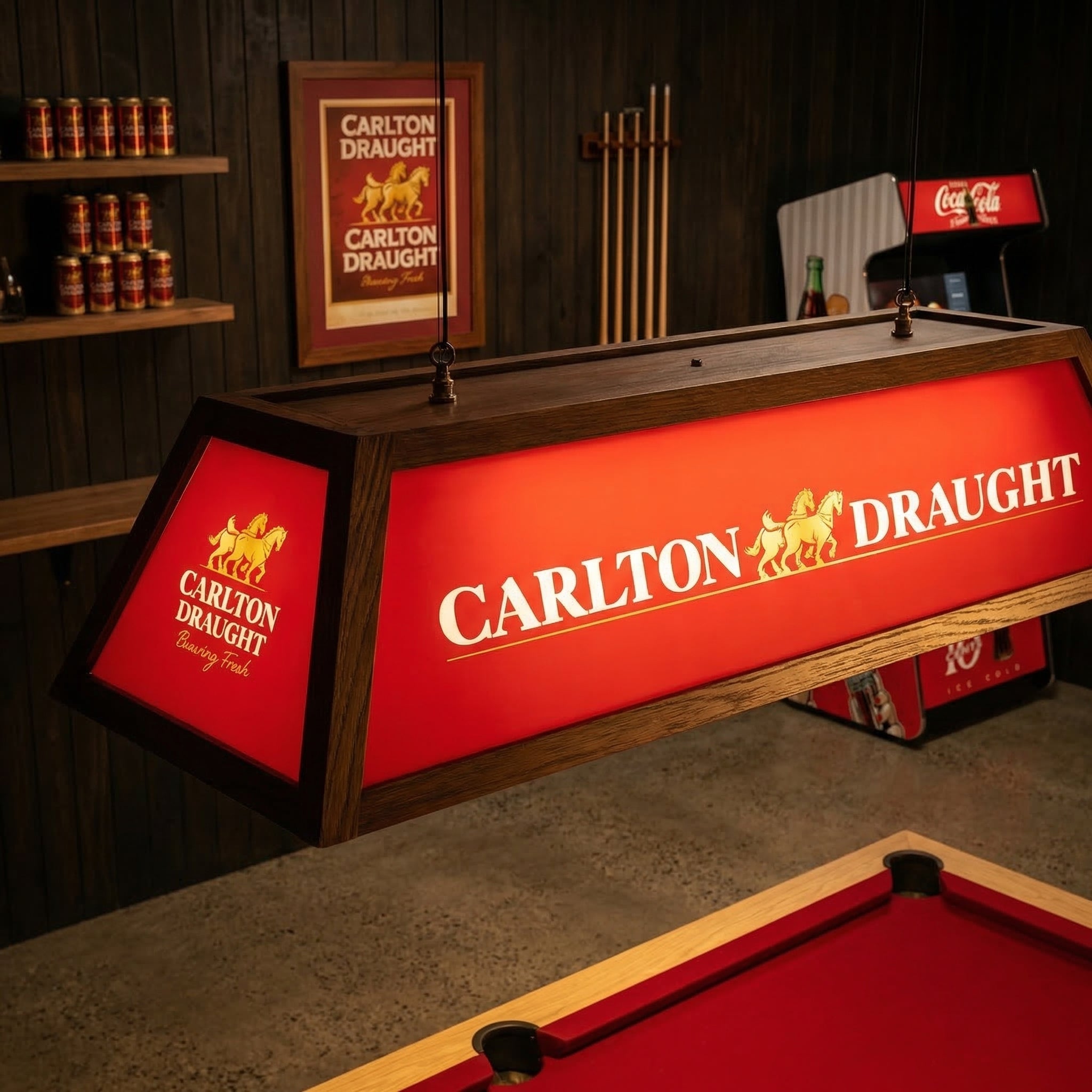 Carlton Draught Branded Pool Table Lamp (SHIPS IN 8 WEEKS)