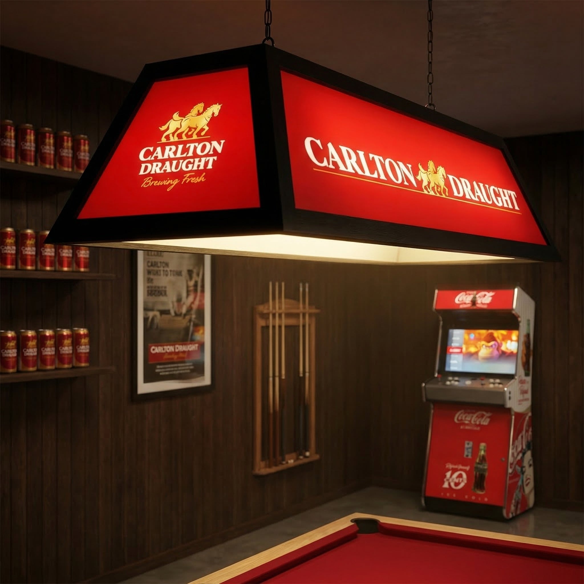 Carlton Draught Branded Pool Table Lamp (SHIPS IN 8 WEEKS)
