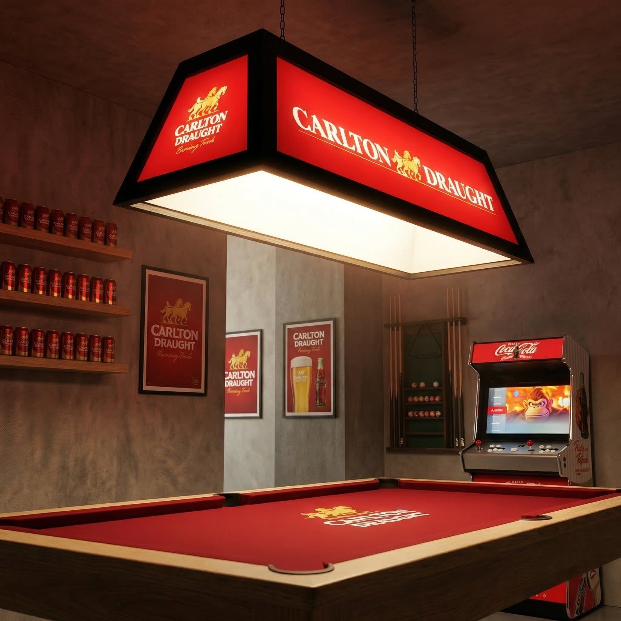 Carlton Draught Branded Pool Table Lamp (SHIPS IN 8 WEEKS)