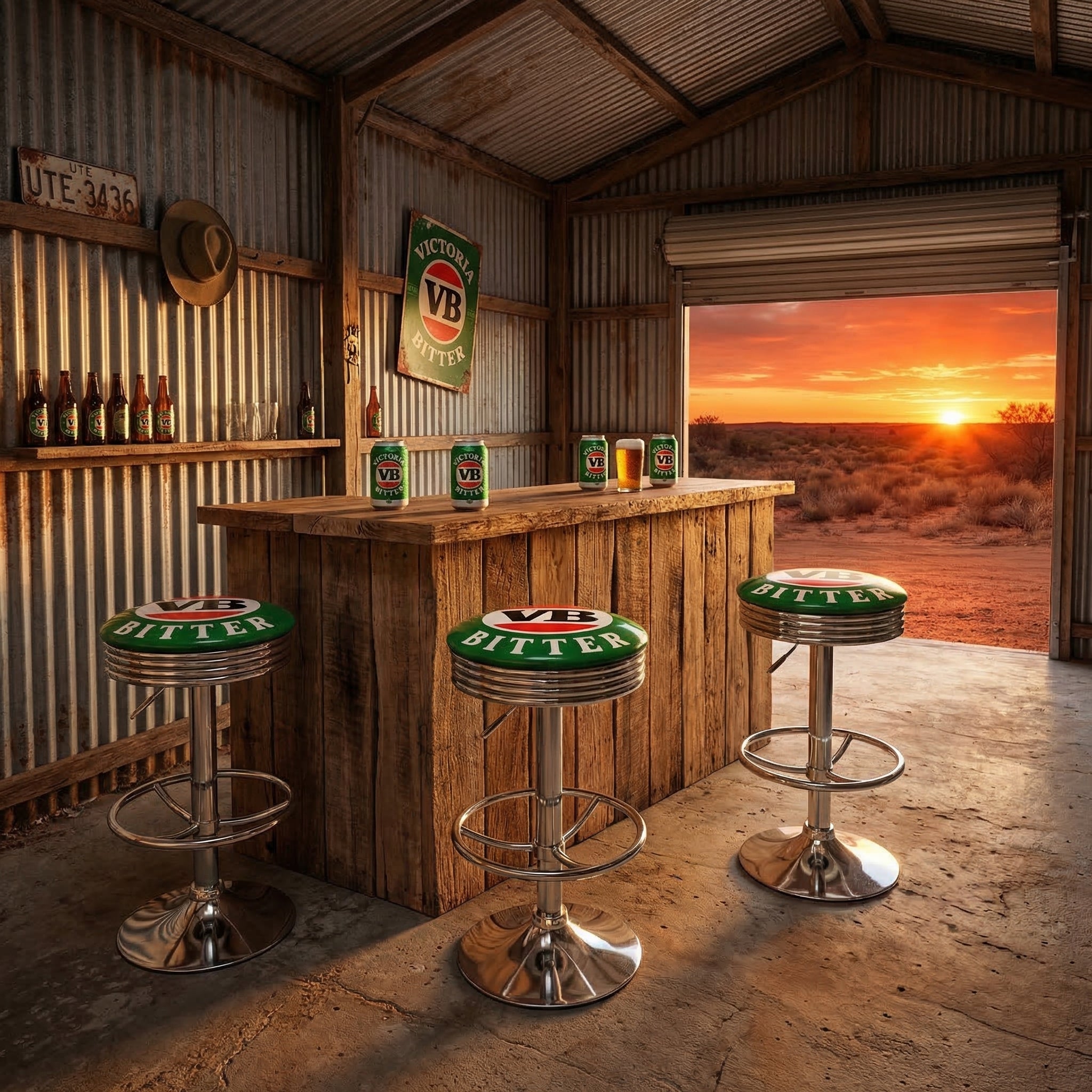 Victoria Bitter Retro Bar Stool – A Man & His Cave