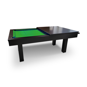 7FT Slate Pool & Dining Table - Black Frame / Green Felt (ON BACKORDER FOR EARLY NOV)