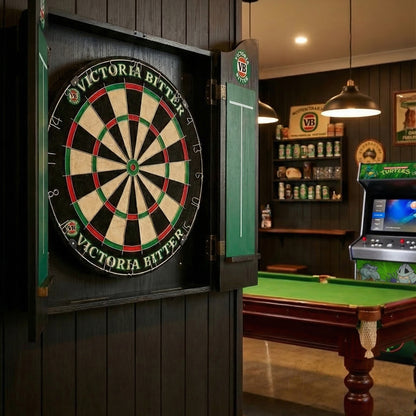 Victoria Bitter Branded Dartboard with Cabinet (SHIPS IN 8 WEEKS)