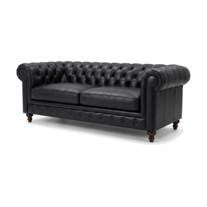 Marlowe Three-Seat Chesterfield Lounge – Black