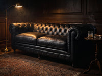 Marlowe Three-Seat Chesterfield Lounge - Black