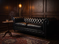 Marlowe Three-Seat Chesterfield Lounge - Black