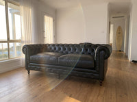 Marlowe Three-Seat Chesterfield Lounge - Black