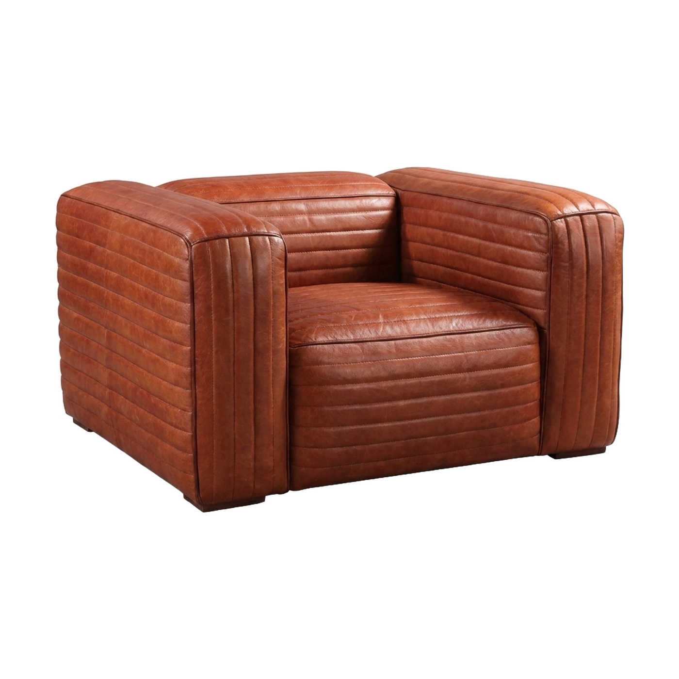 Monte Ribbed Armchair - Rust