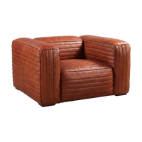 Monte Ribbed Armchair - Rust