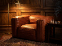 Monte Ribbed Armchair - Rust