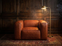 Monte Ribbed Armchair - Rust