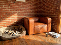 Monte Ribbed Armchair - Rust