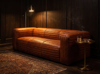 Monte Ribbed Three-Seat Lounge - Cognac