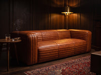 Monte Ribbed Three-Seat Lounge - Cognac