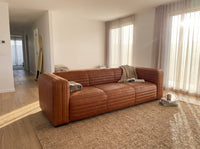Monte Ribbed Three-Seat Lounge - Cognac