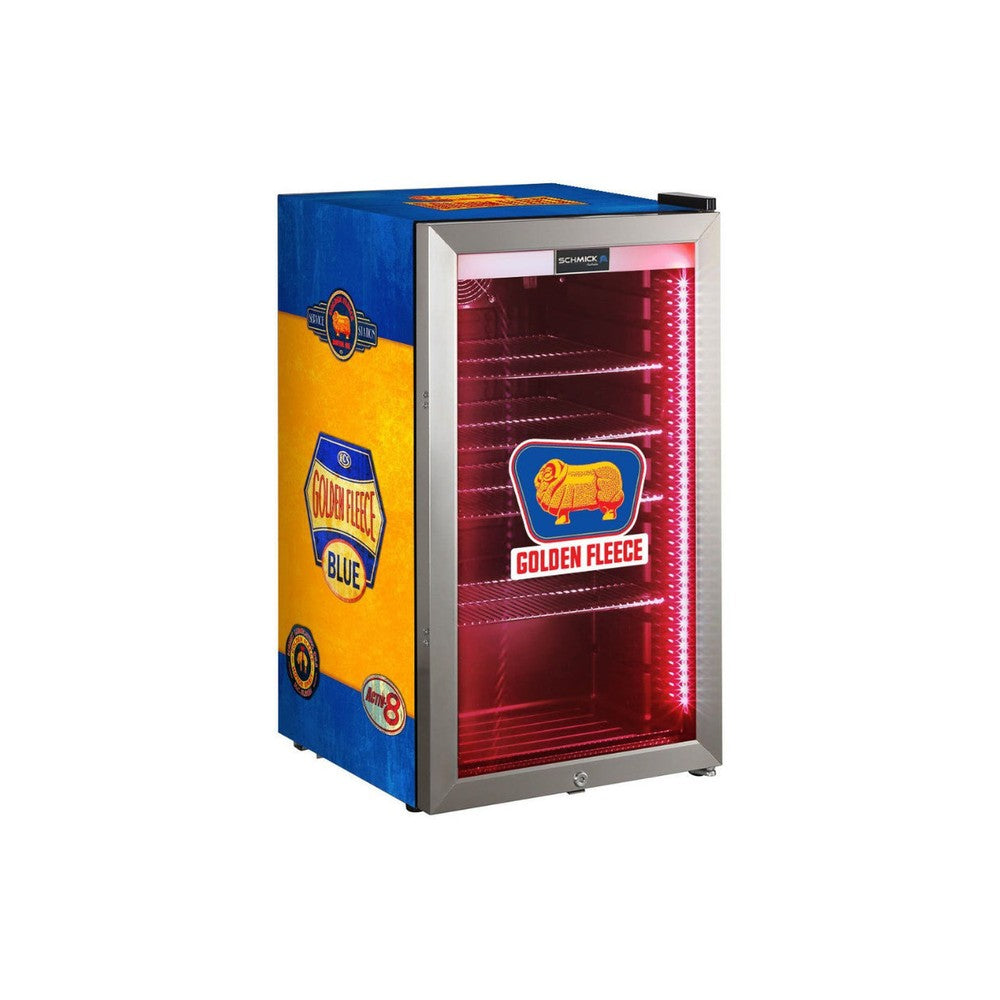 Schmick Vintage Fuel Pump Triple Glazed Alfresco Bar Fridge With LED Strip Lights
