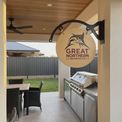 Great Northern 400mm double-sided round metal sign