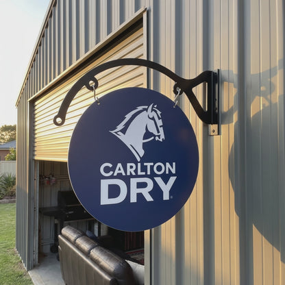 Carlton Dry 400mm double-sided round metal sign