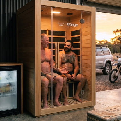RECOVERY 2-Person Infrared Sauna in a shed