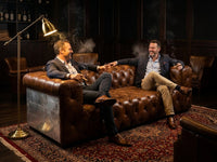 Regal Aviator Aluminium and Brown Chesterfield Lounge - 3 seat (SHIPS IN 1 WEEK)