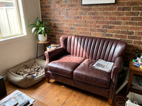 Robusto Ribbed Loveseat - Plum Brown