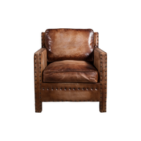 Scabrous Distressed Brown Leather Armchair
