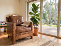 Scabrous Distressed Brown Leather Armchair