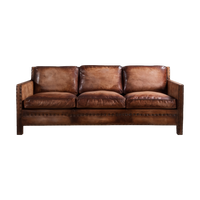 Scabrous Distressed Brown Leather Lounge - 3 seat