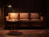 Scabrous Distressed Brown Leather Lounge - 3 seat
