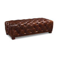 The Understudy Chesterfield Ottoman - Vintage Brown