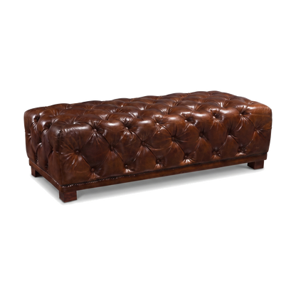 The Understudy Chesterfield Ottoman – Vintage Brown