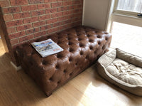 The Understudy Chesterfield Ottoman - Vintage Brown