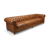 Winston Grand Four-Seat Chesterfield Lounge - Vintage Tan