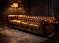 Winston Grand Four-Seat Chesterfield Lounge - Vintage Tan